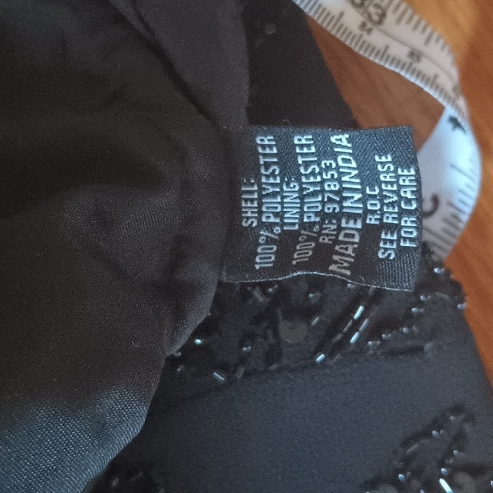 JKARA beaded black zip up cocktail style top.Size medium. Whimsy Goth. - Picture 13 of 14